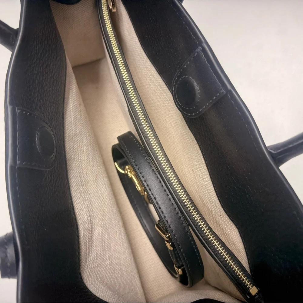 Michael Kors Black Pebbled Leather Tote with strap EUC